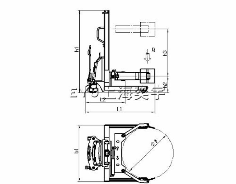 半電動(dòng)卷膜卷材夾抱翻轉(zhuǎn)車(chē)